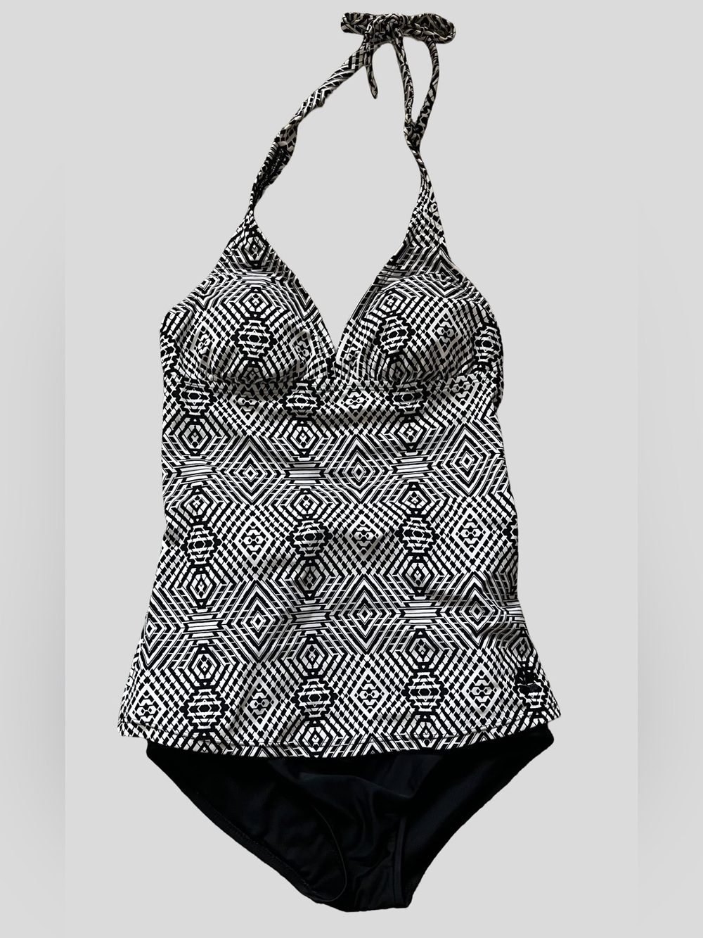 Hapari Geometric Tankini Top S + Cocoship High‑Waisted Ruched Bottoms S Swim Set